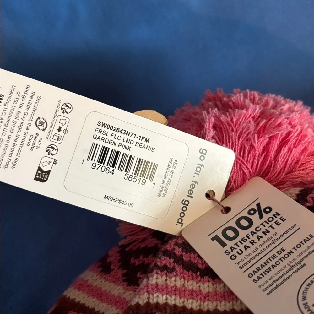 Smartwool police lined beanie, pink